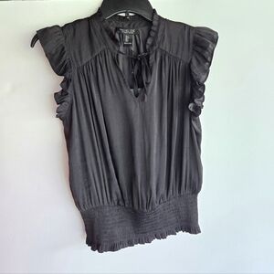 NWT Rachel Zoe Black Ruffle Sleeve Blouse